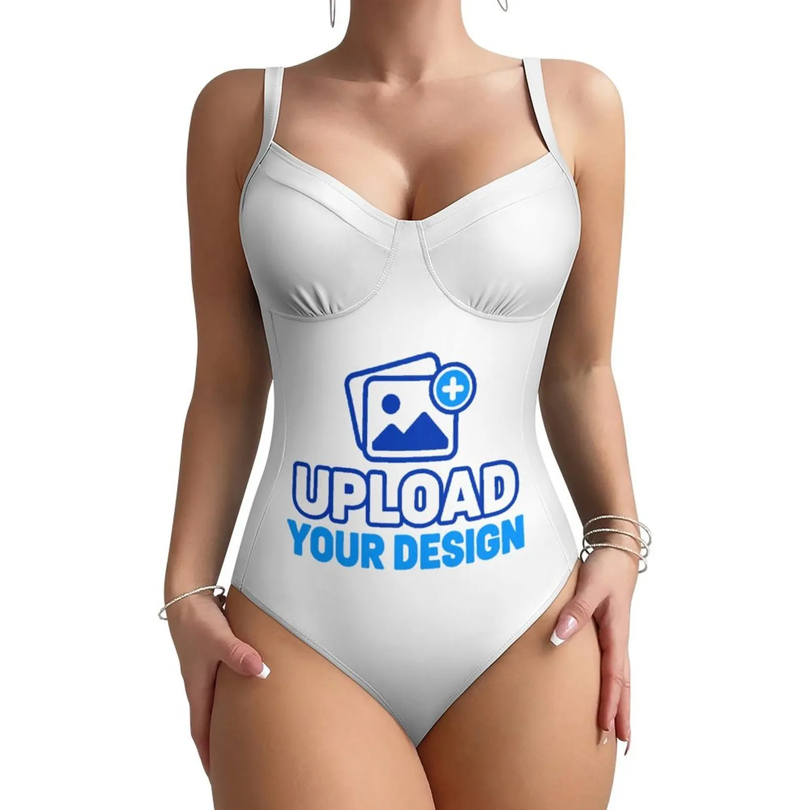 Double-Strap Padded One-Piece Swimsuit &ndash; personalized print product image 8