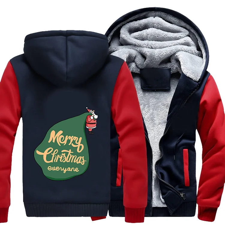 Santa With Too Many Presents, Christmas Fleece Jacket