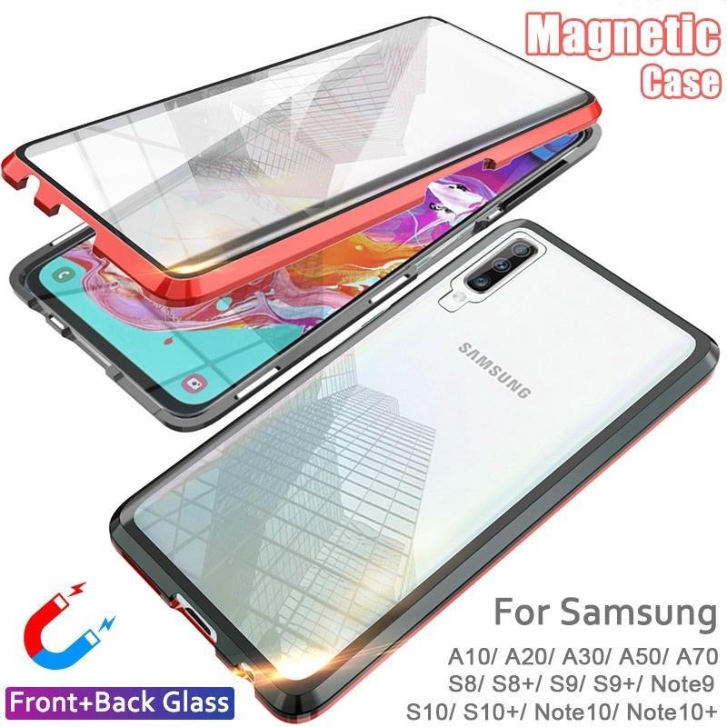 Upgraded Two Side Tempered Glass Magnetic Adsorption Phone Case for Samsung Series