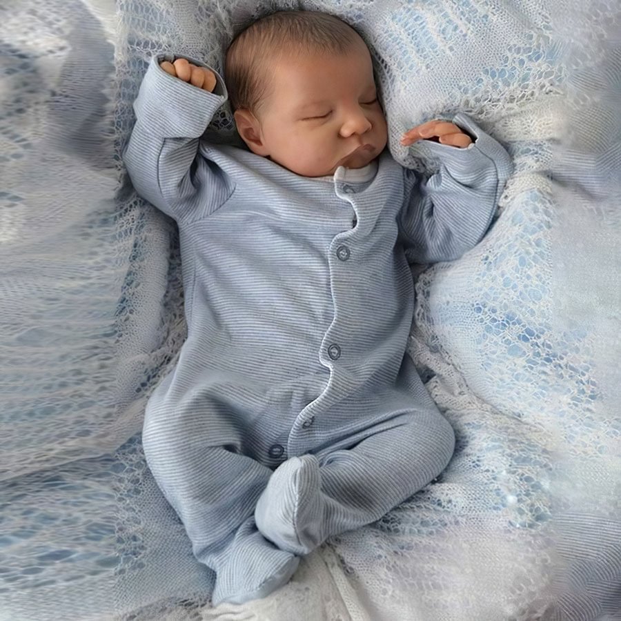 [New Series!] Real Newborn Reborn Baby Boy Realistic 12'' Eyes Closed Reborn Baby Doll Named Muhammad