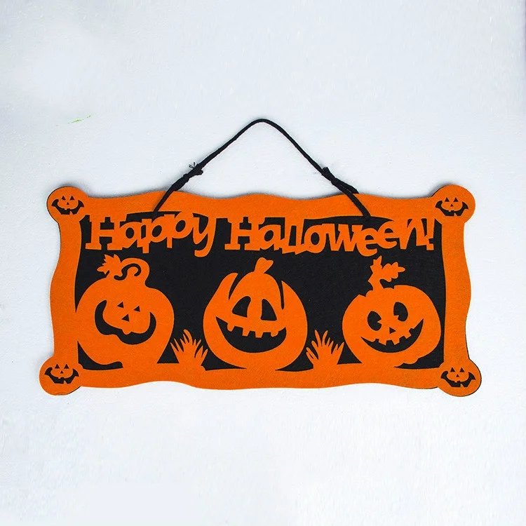 2 PCS Halloween Creative Bat Bone Decoration Pendant Doorplate (Pumpkin) 2 PCS Halloween Creative Bat Bone Decoration Pendant Doorplate (Pumpkin)