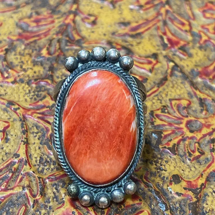 Spiny Oyster Ring in Sterling Silver by Navajo Mary Morgan