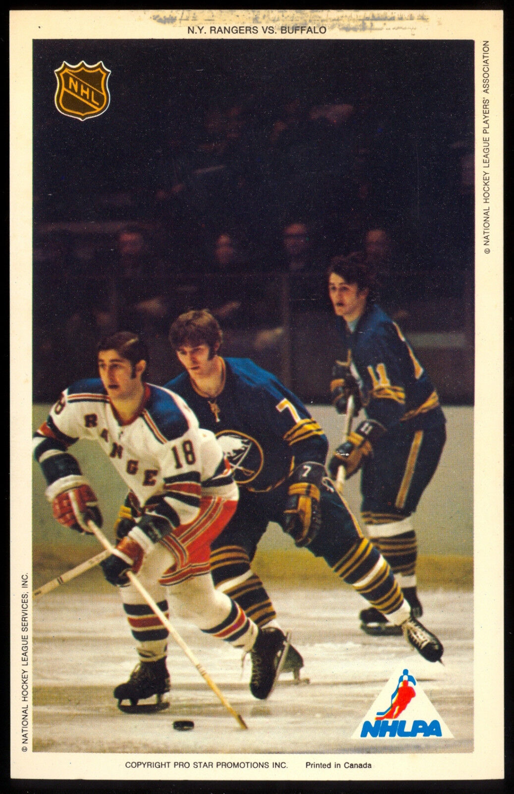 1971-72 NHLPA PRO STAR PROMOTIONS Photo Poster painting GILBERT PERREAULT RICK MARTIN RC Sabres