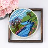 【Limited Stock Sale】Lakes And Sky-DIY Embroidery Kit with Pattern Cotton Threads Needles Hoop 30*30cm/11.81*11.81in tapestrymarket