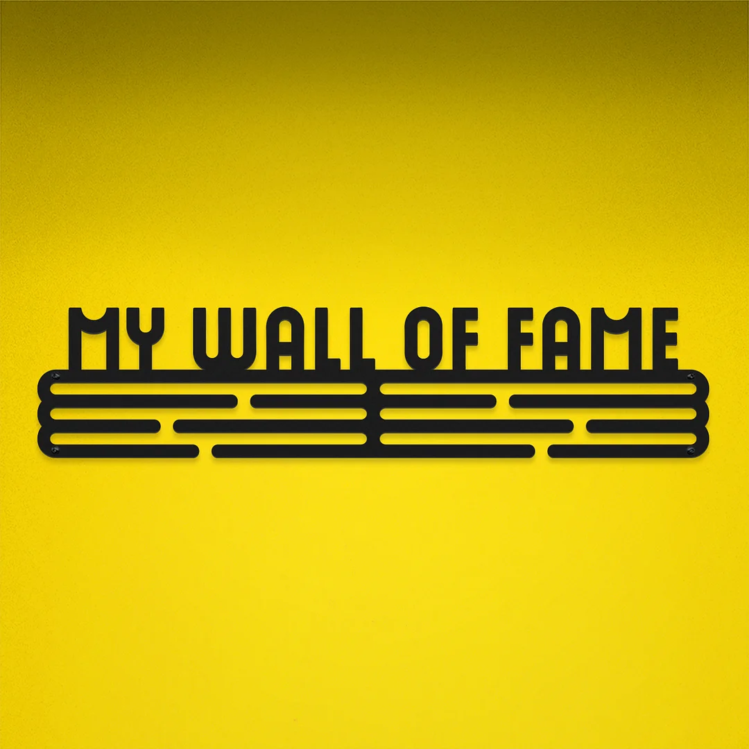 MY WALL OF FAME Medal Hanger Display – Powder coated (matte black) – Large / 430mm / 48 Medals