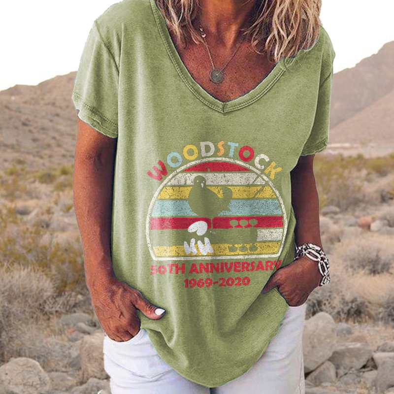 Woodstock 50th Anniversary 1969-2020 Printed T-shirt