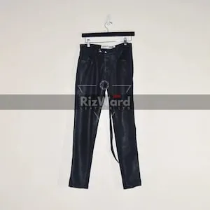 pornhint Pornhint Men's Genuine Leather Back Zipper Pants For Kinky Touch | Satin Lined Pants | Steampunk Pants | Handmade Biker Pants | Slim Fit Plain Pants