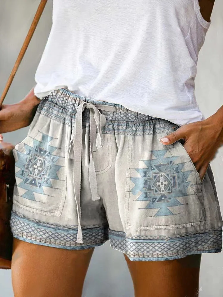 Women's Printed Color Casual  Shorts