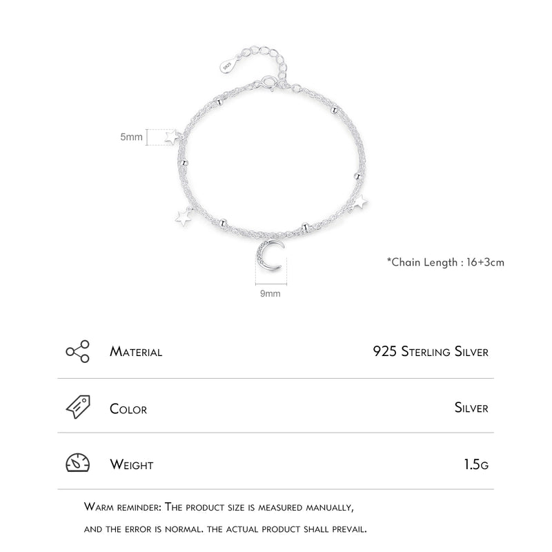 925 Sterling Silver Cable Chain Bracelets IG Style Minimalist Classic Style