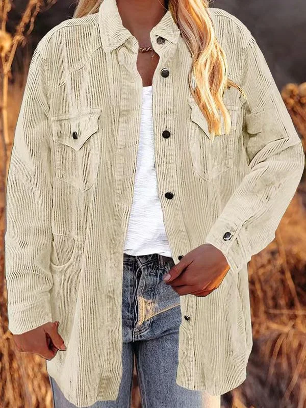 Women's Thickened Corduroy Lapel Coat