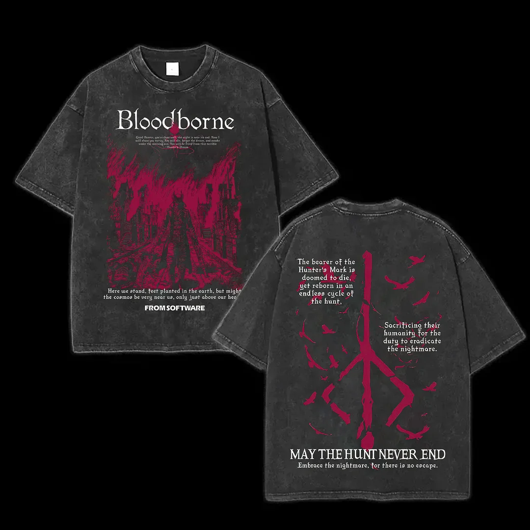 Bloodborne Printed Unisex Washed T-Shirt