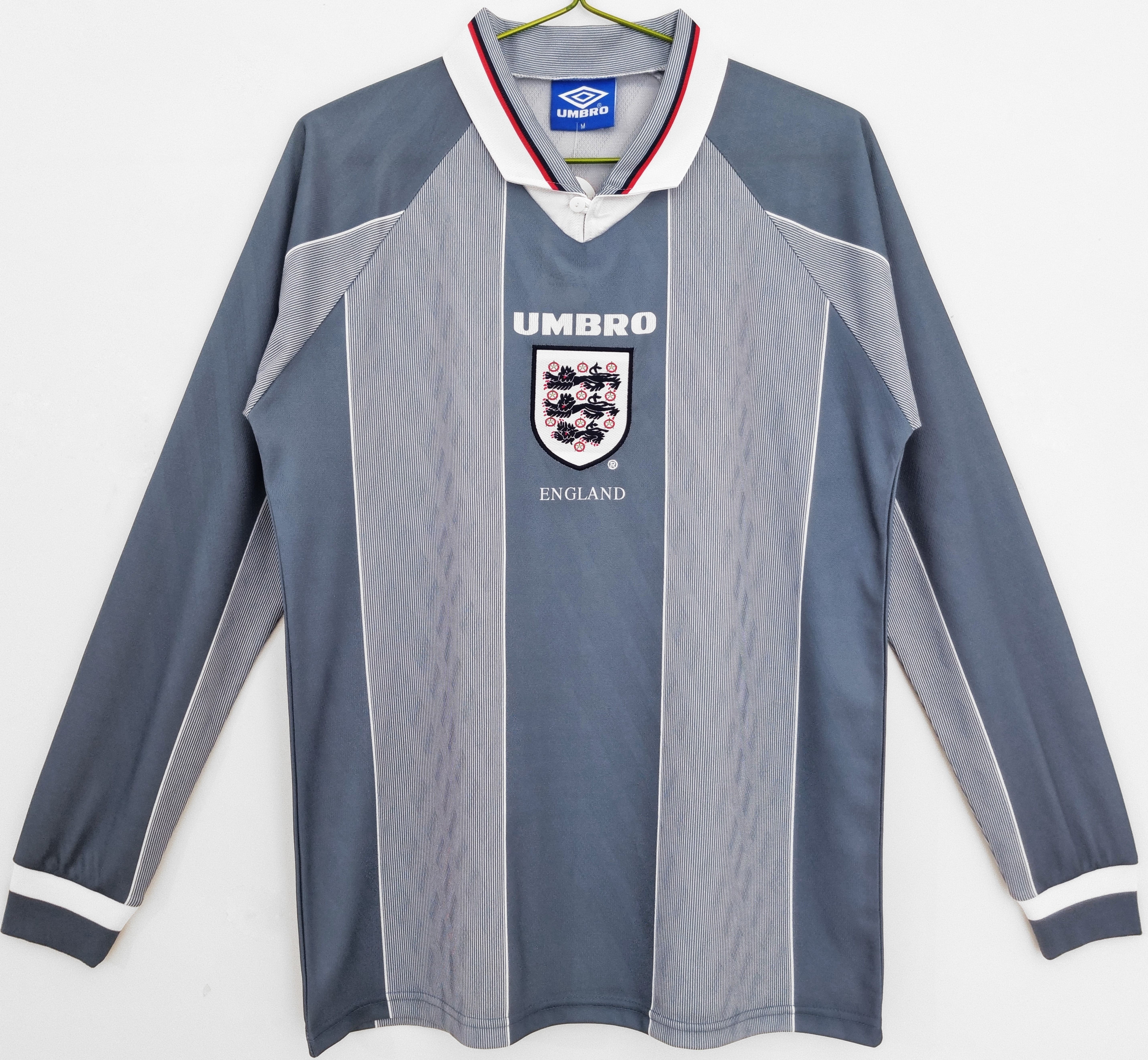 Retro England 1996 Away Stadium Long Sleeve Jersey