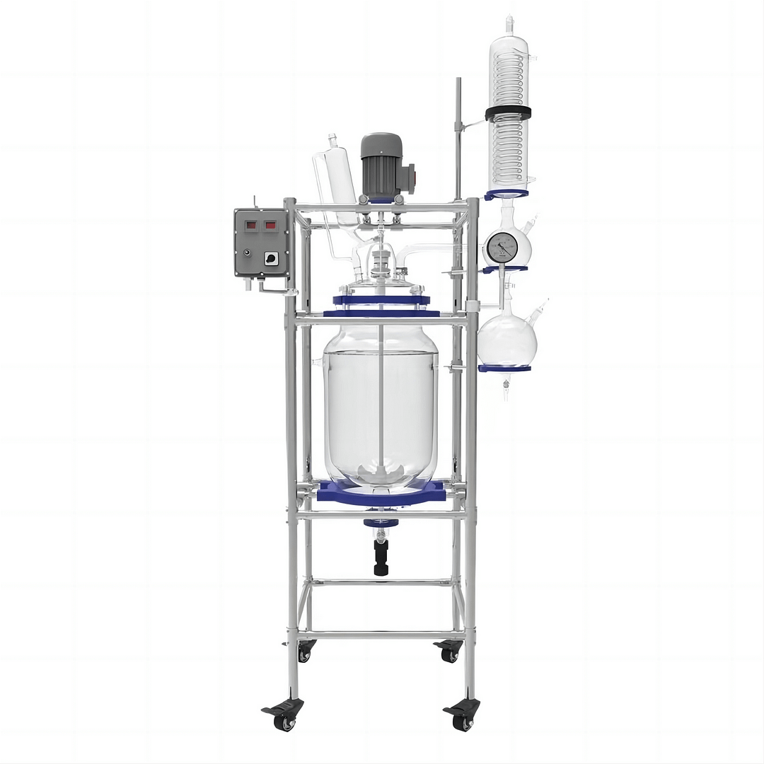 100L 150L explosion-proof Double layer or Jacketed Glass Reactor | DOVMXtech