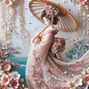 Kimono Geisha Holding Umbrell-Paint by Numbers Acrylic Painting 40*40cm
