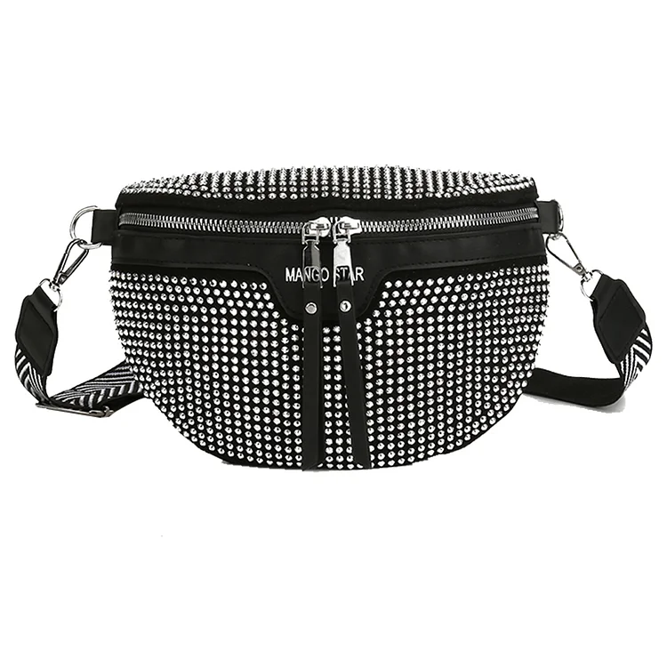 Rhinestone Chest Bag Fashion Women Shoulder Bag Portable for Weekend Vacation-Annaletters