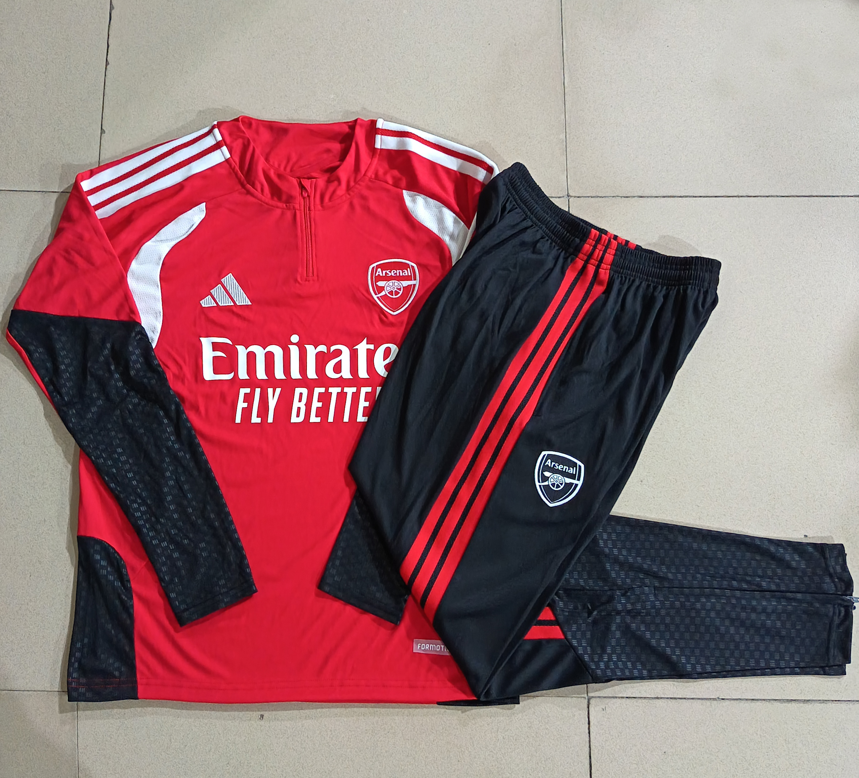 26/27 Arsenal Half-Pull Red Training Suit Jersey Set