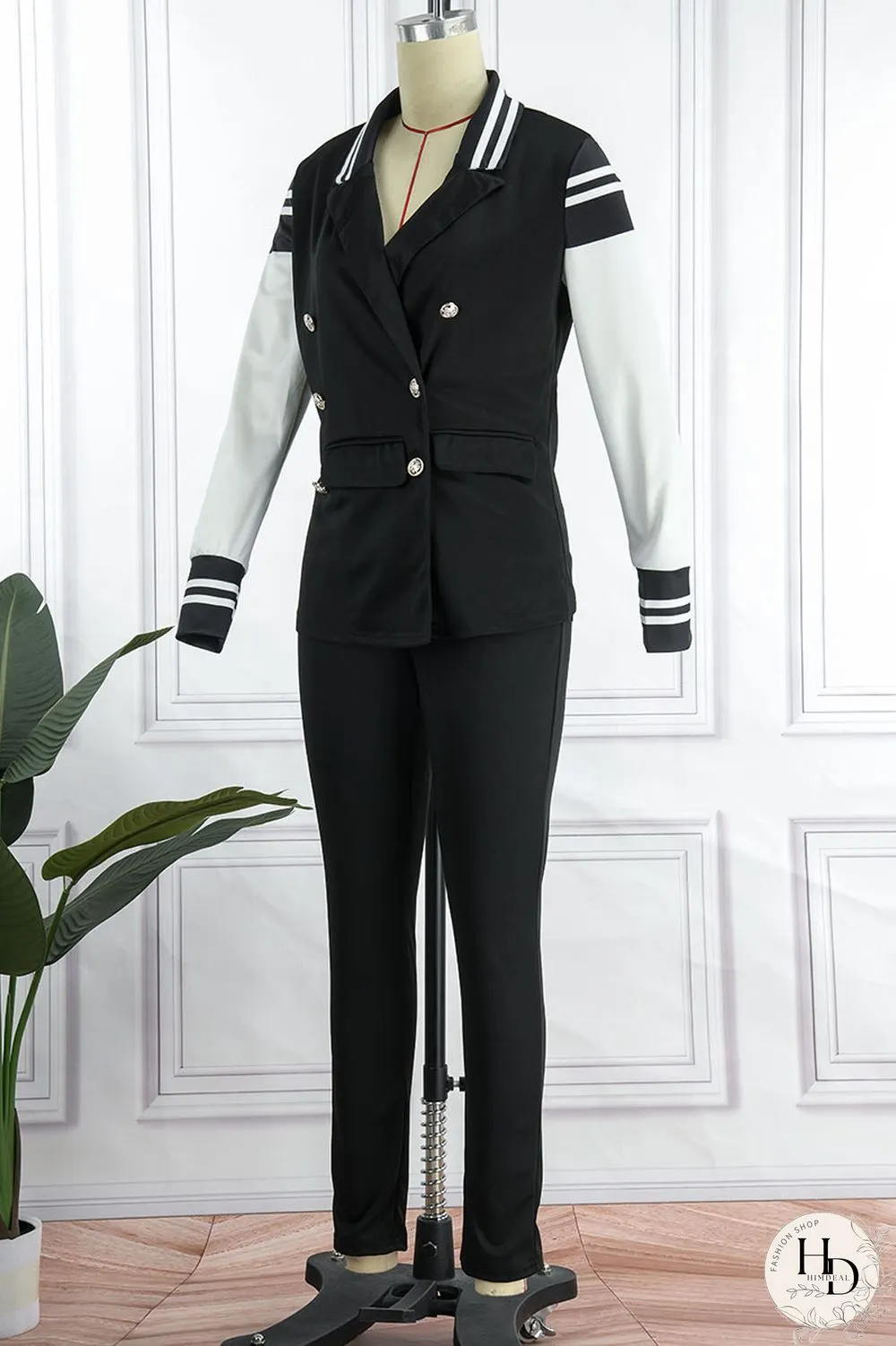 Khaki Casual Solid Patchwork Buttons Turn-back Collar Long Sleeve Two Pieces