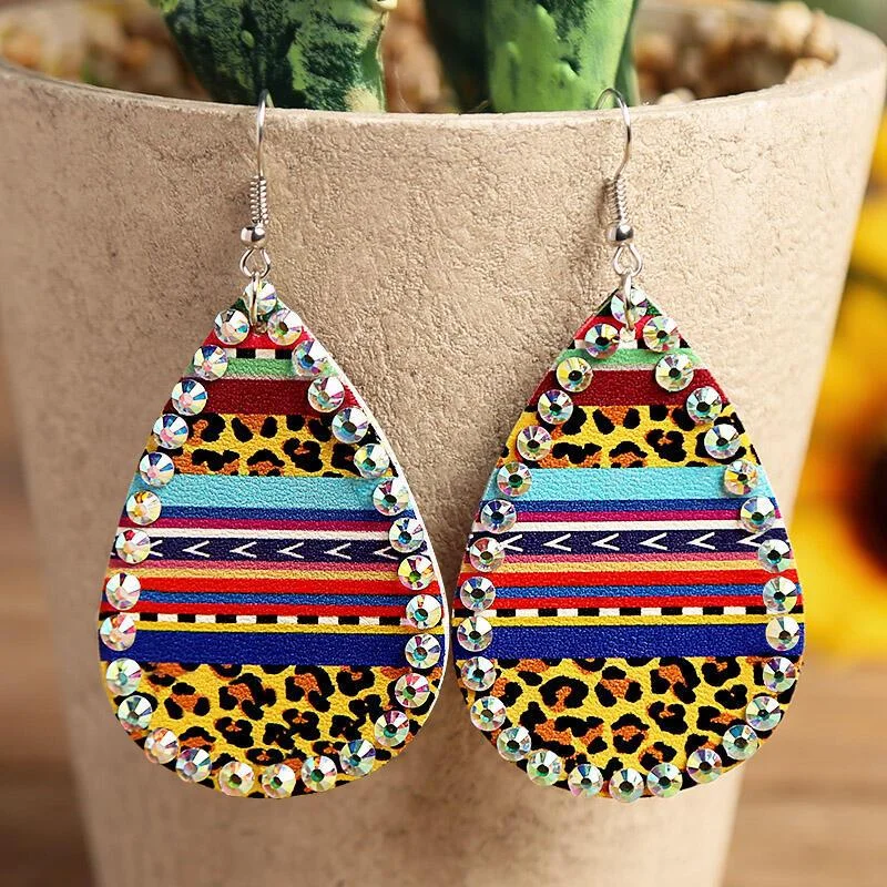 Leopard Crystal studs Embellished Earrings