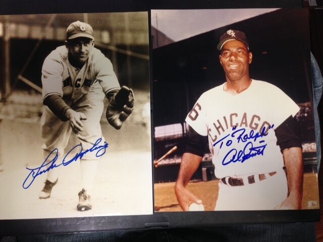 Vintage Chicago White Sox Signed 8x10 Picture lot(4);Appling,Landis,Smith,Pierce