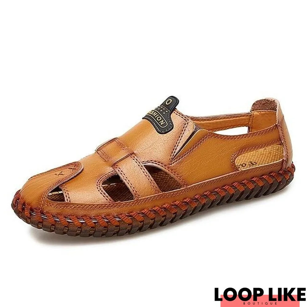 Leather Men Sandals Outdoor Flip Flop Casual Shoes Men Shoes