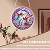 (25cm)DIY Acrylic Jigsaw Puzzle Window Hanging with Hanging Chain DIY Stained Glass Decoration Round Window Puzzle Decor for DIY Craft Project (Stained Glass Hummingbirds)