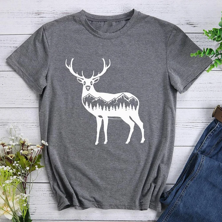 Deer and Mountains   T-Shirt-613873-Annaletters