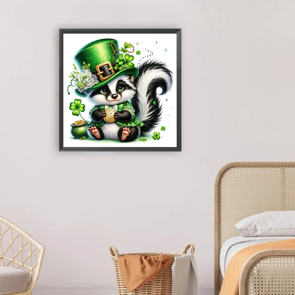 Diamond Painting - Full Round Drill - Lucky Skunk(Canvas|30*30cm)
