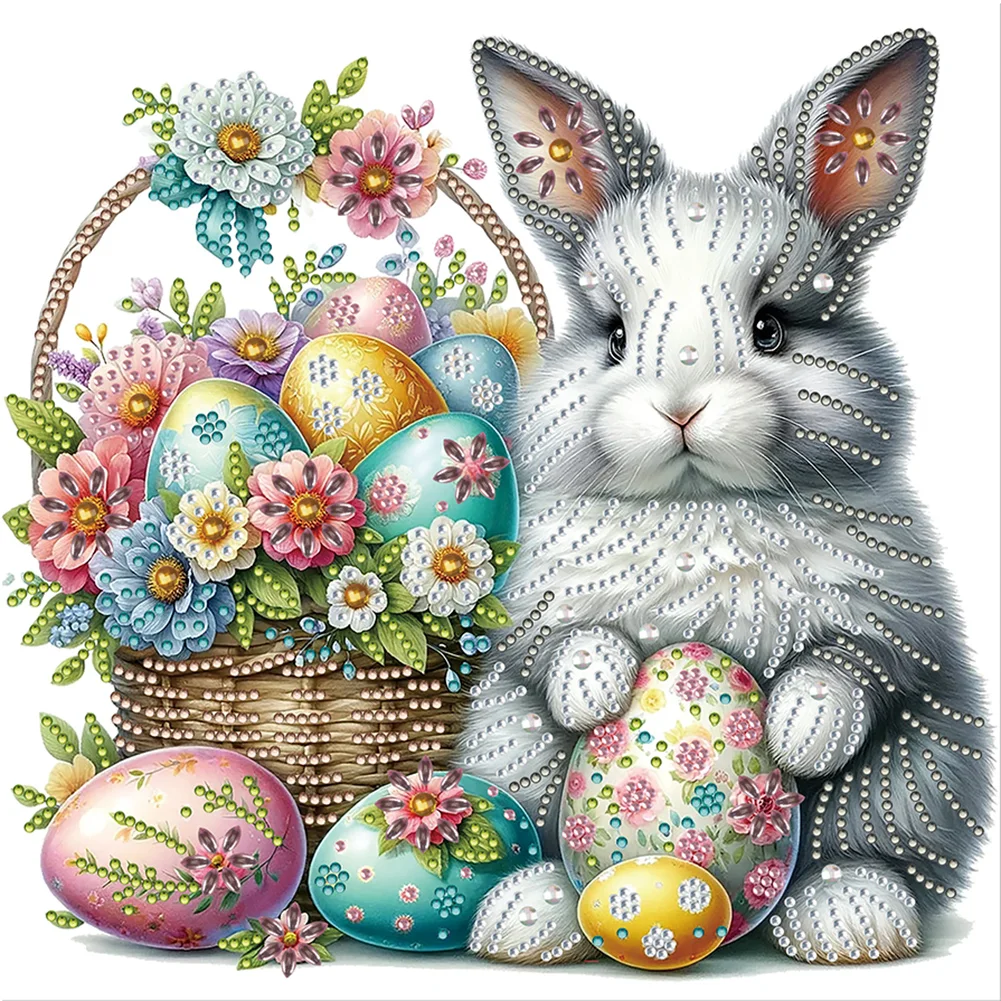 Partial Special-shaped Crystal Rhinestone Diamond Painting - Easter Egg Bunny(Canvas|30*30cm)