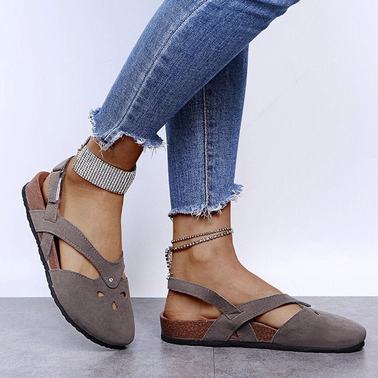 Wow!! | Last Day 45% OFF |Suede Leather Slip-On Soft Footbed Sandals