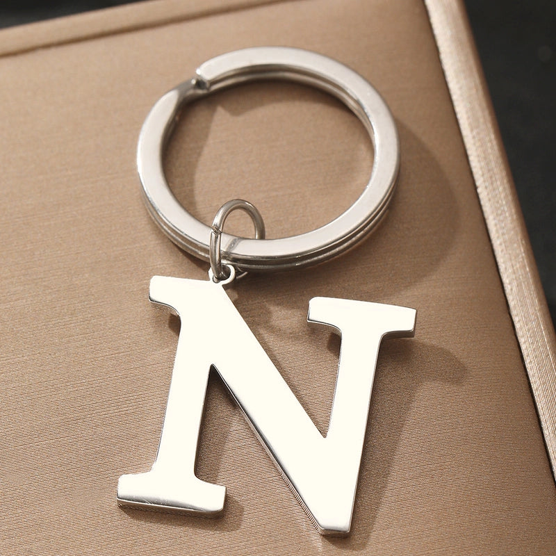 Basic Minimalist Letter 304 Stainless Steel Polishing Unisex Bag Pendant Keychain