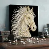 Kits d&rsquo;art de peinture de perles de cheval avec cadre en perles, peintures de pierres pr&eacute;cieuses, arts visuels cr&eacute;atifs 30x30cm pour adultes d&eacute;butants, d&eacute;coration murale