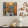 Framed Colorful Town-Paint by Numbers Acrylic Painting 35*35CM
