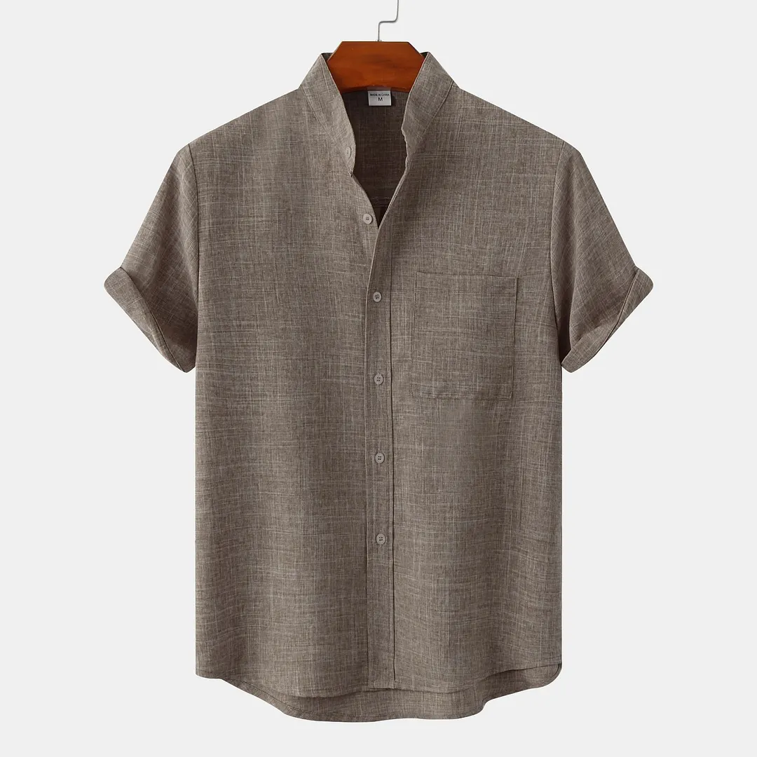 Cotton Stand Collar Shirt