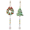2pcs/set DIY Diamond Drawing Suncatcher Hanging Ornament Kit (Wreath Xmas Tree)