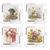 4pcs Diamond Painting -DIY Round Drill Dog Rabbit Panda Elephant