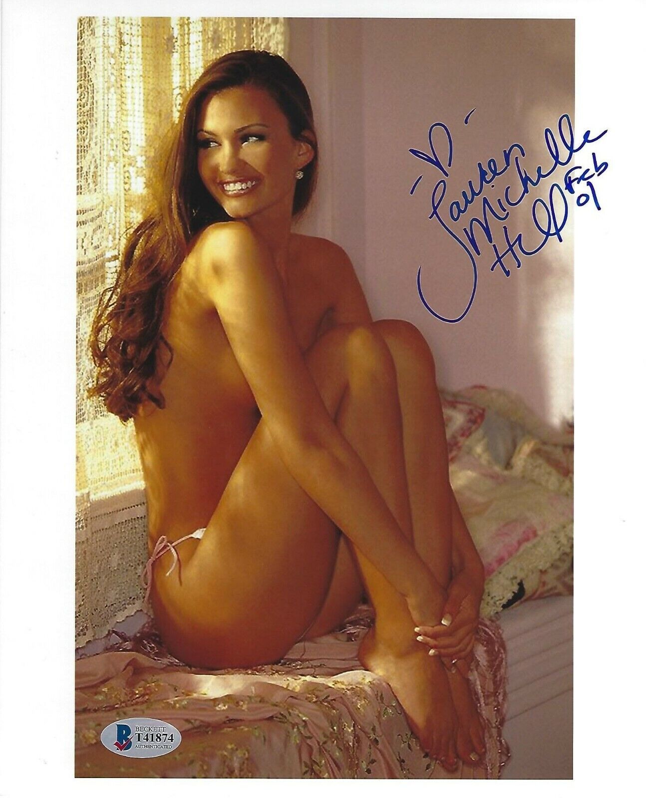 Lauren Michelle Hill Signed 8x10 Photo Poster painting BAS Beckett COA 2001 Playboy Autograph 1