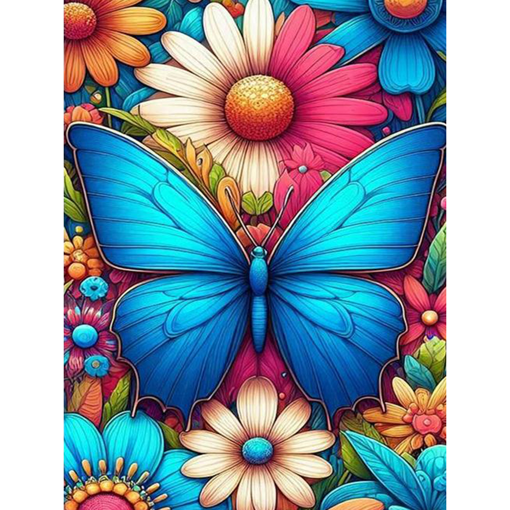 Daisy Butterfly 30*40cm(canvas) full round drill diamond painting