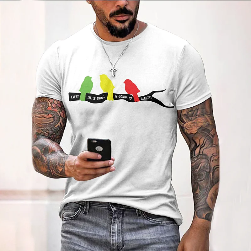 Men's Reggae Pattern Short Sleeved T-Shirt