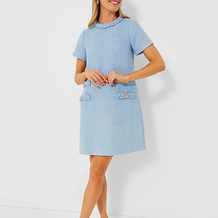 Croissant Tweed Jackie Dress