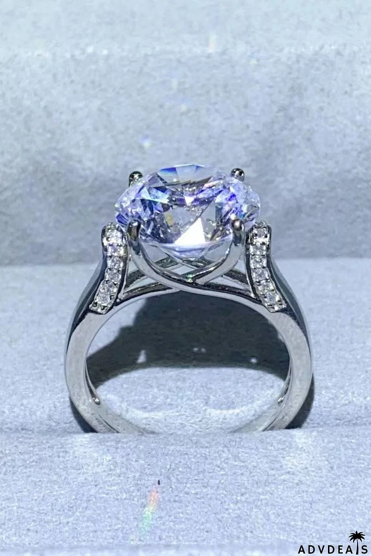 5 Carat Moissanite Platinum-Plated Ring