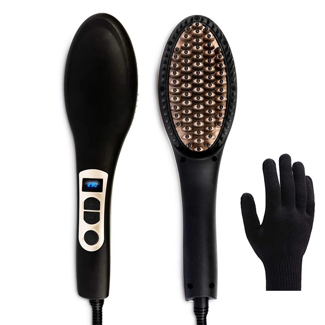 One Step Ceramic Ionic Straightening Brush and Hair Dryer| Anti-Scald | Fast, Adjustable Heating