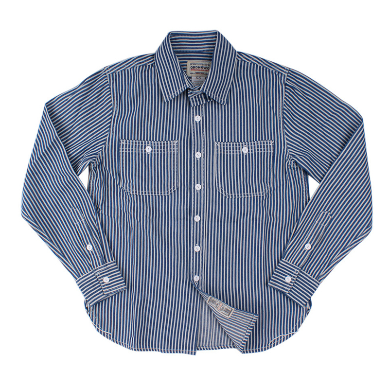 Western Striped Long Sleeve Cotton Casual Shirt