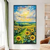 Kit de peinture en diamant rounde 5d de tournesols pour adultes 40x70cm