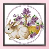 >SALE<Embroidery Eco-cotton Thread 11CT Printed Easter Bunny Cross Stitch Kit 41x39cm