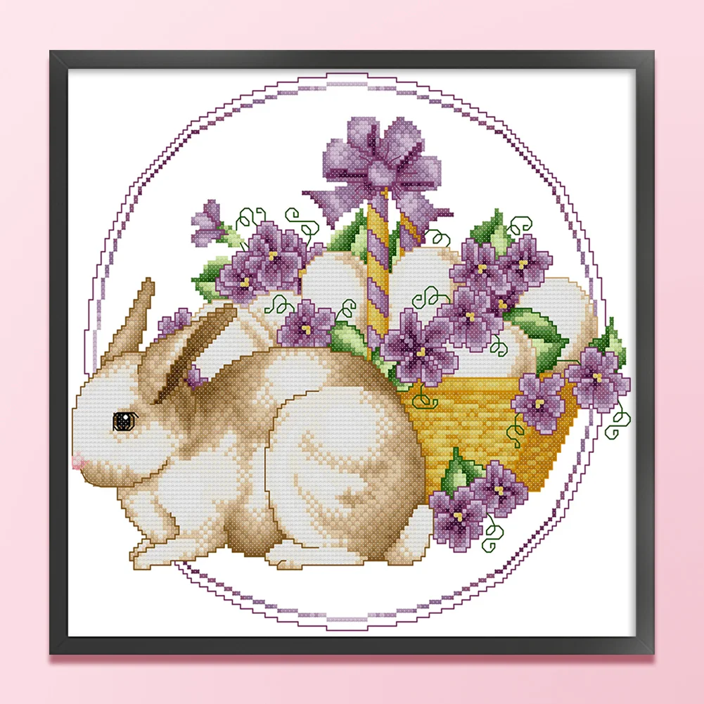 DIY Stamped Cross Stitch 11CT Partial Embroidery 41*39cm - Easter Bunny