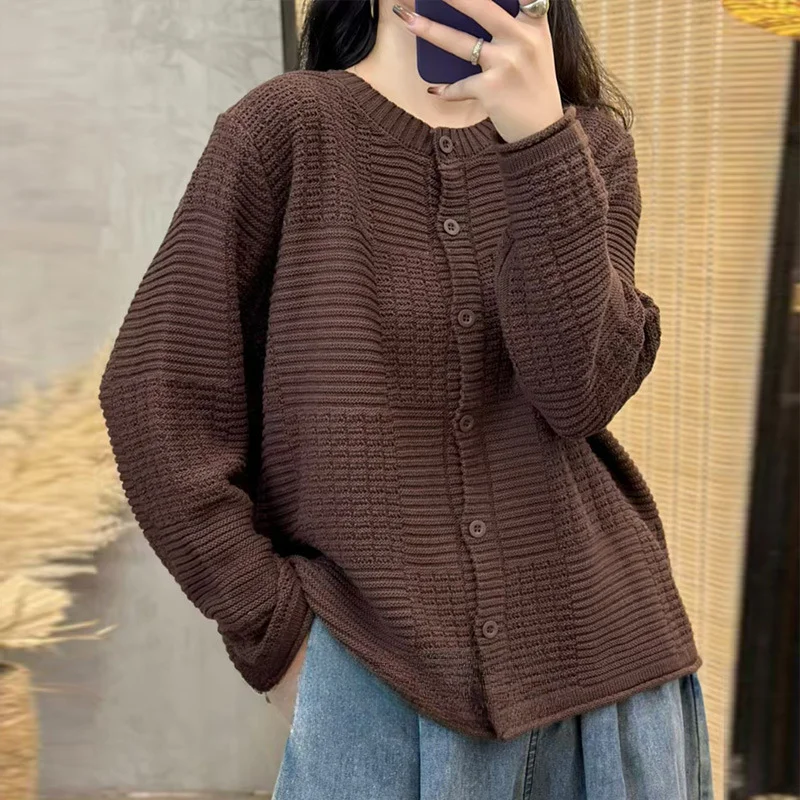 Chicfifth Sweater Women Winter Long Sleeve High Quality Autumn Vintage Top Knitted Cardigan