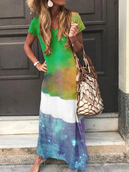 Crew Neck Casual Cotton-Blend Dresses Zaesvini
