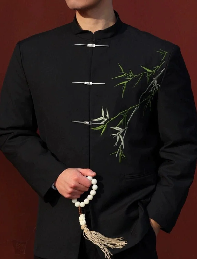 New Chinese style(新中式), Bamboo leaf embroidery, Chinese Tang Suit Jacket