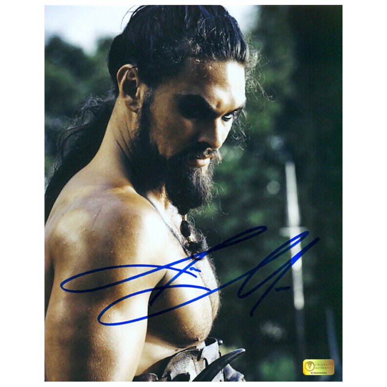 Jason Momoa Autographed Game of Thrones Khal Drogo 8x10 Photo Poster painting