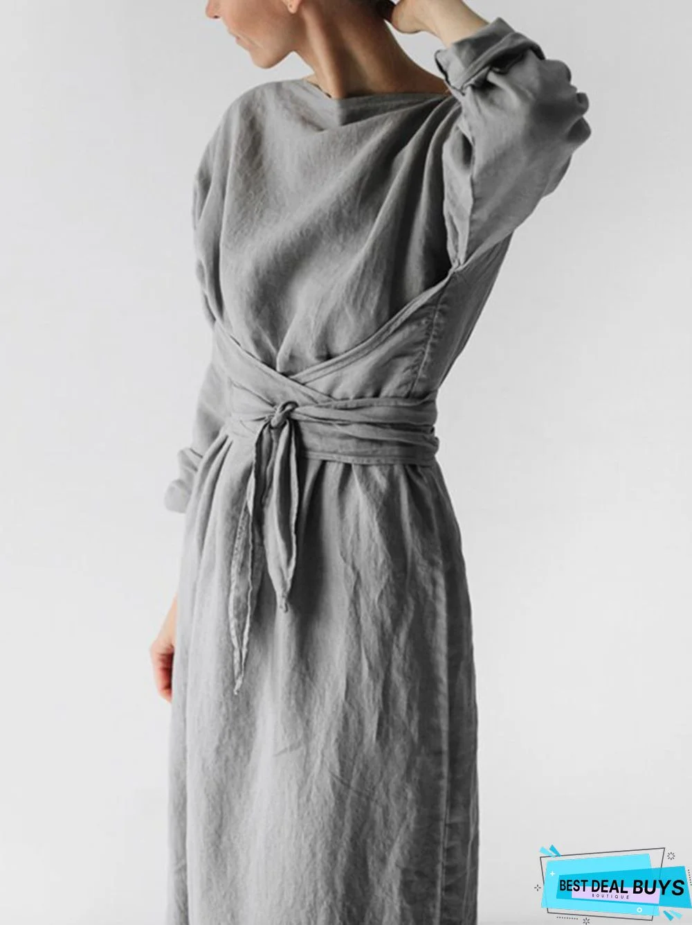 Women's Cotton Linen Loose Bandage Skirt